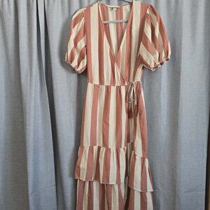 Knox Rose Boho V-Neck Wrap Dress Womens XS